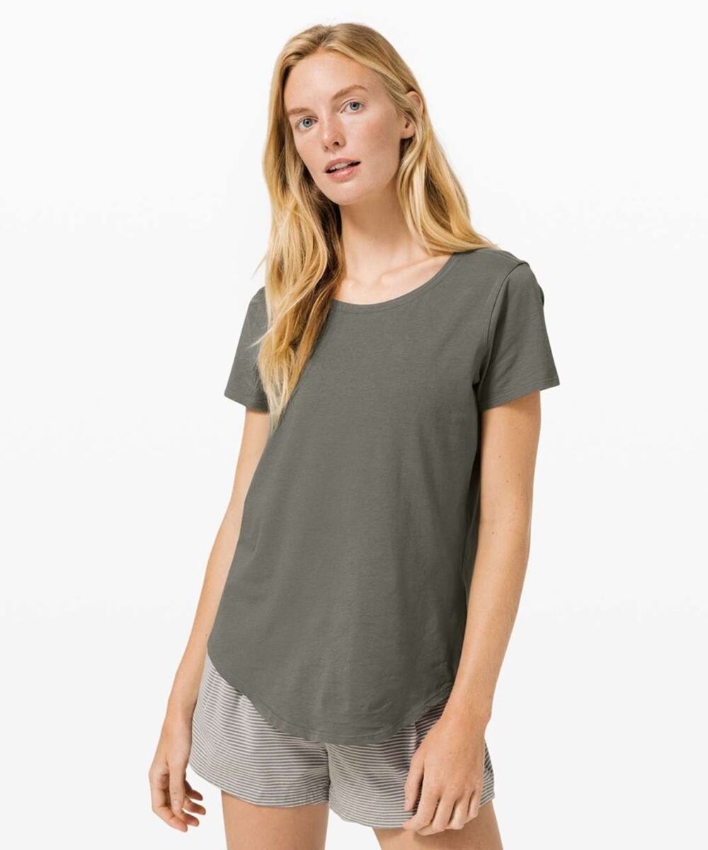 Lululemon Love Crew III Short Sleeve Activewear Top Grey Sage 6